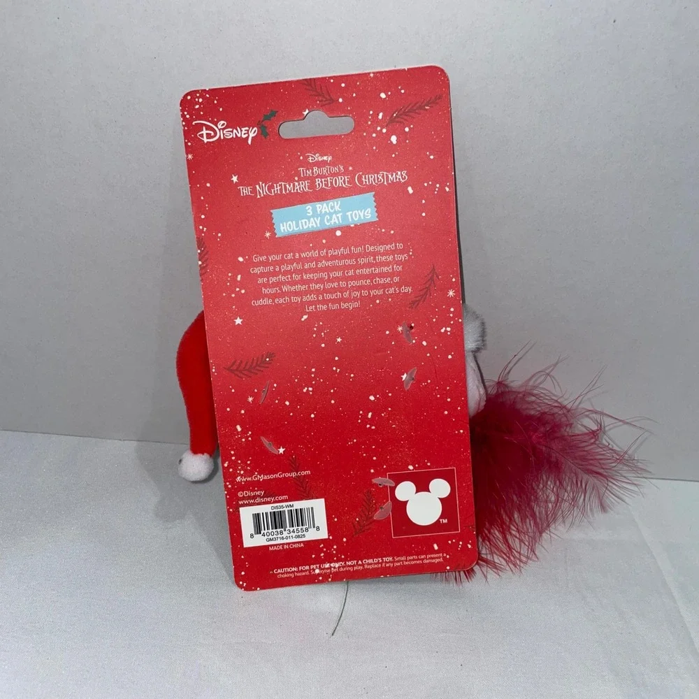 Disney Nightmare Before Christmas 3 Pack Holiday Cat Toys Jack Oogie Catnip New